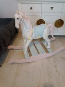 Koń na biegunach drewniany antyk