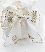 Torebka do komunii,  Torebka komunijna biała że złotem