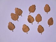 Scrapki liść tłoczony 10 szt. 28x17 mm jasnobrązowy gramatura 160 g/m2