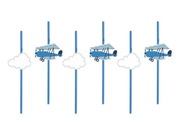 DEKORACJE NA RODZINY NA ROCZEK NA BABYSHOWER BOY SŁOMKI 6 SZTUK