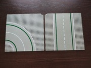 Lego baseplate 2359p01 i 2358pb04 ulica, droga old light gray stare płyty