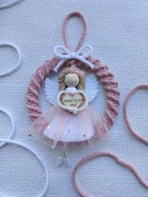 Aniołek na kole pamiątka chrztu świętego upominek na roczek 