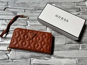 Duży Portfel Damski GUESS Elenia SLG Cognac Brązowy Kopertówka