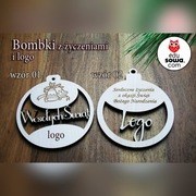 Ozdoby Świąteczne bombki Logo Firmy Prezent