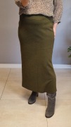 Maxi spódnica wełna khaki 44/46