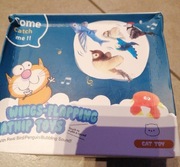 Zabawka dla kota INTERAKTYWNA latający PTAK z dźwiękiem na USB z kocimiętka