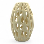 Wazon ozdobny Voronoi – unikalna siatka owalnych otworów – piasek pustyni