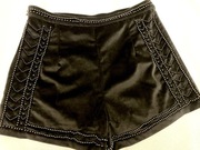 SPODENKI CZARNE, WELUR+PEREŁKI 