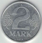 Niemcy NRD DDR 2 marki 1978 A - 27 mm - nr 1