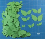 SCRAPKI KRAKÓW chrzest urodziny ślub listki 50 el. zielone (N4)