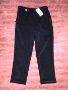 Czarne spodnie Minouu jak sztruks gruby prążek nogawka 7/8 roz. L 40