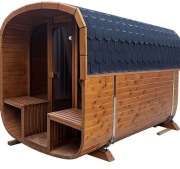 Sauna Beczka Ogrodowa Bania Ruska z Piecem Harvia 300 cm (6 osób)