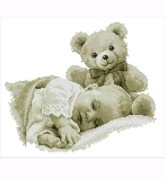 Haft krzyżykowy - Wzór do haftu drukowany albo pdf- Metryczka dla dziecka