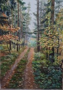 Leśna droga obraz akrylowy 70 na 50