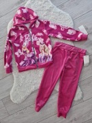 Komplet welur dres Barbie rozpinana bluza + spodnie r. 80