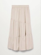 Mango spódnica maxi długa falbany cygańska boho warstwowa rozkloszowana XL