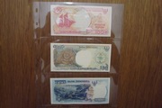 Indonezja zestaw banknotów 3 sztuki stan 1