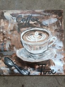 Obrazek z kawą na podobraziu 