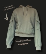 Bluza z kapturem i kieszeniami na rękawach 