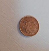 5 groszy 1990 rok nieobiegowe piekny stan