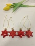 Bombki choinkowe, gwiazdy, brokatowe, czerwone