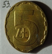 Wyprzedaż kolekcji  Destrukty PRL-u 5 zł 1986 obcięte