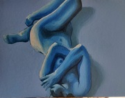 mini akt kobiecy akryl na tekturze