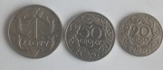 Monety 1 zł.  ,50 gr. 20 gr przedwojenne 