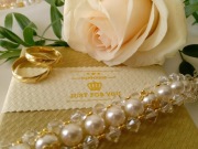 Bransoletka perły Swarovski pozłacane srebro 