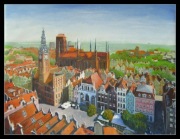 Gdańsk. Ratusz ,Dwór Artusa ,kościół Mariacki.