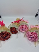 Dzień Kobiet.Długopis i ołówek – róża. Ręczna robota. 7 sztuk.