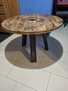 Stół z bębna, stalowe nogi, styl loftowy, loft 