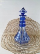 Kryształ niebieski kobalt Karafka "głęboki" PRL - Kolekcjonerski Unikat