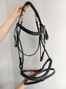 Ogłowie anatomiczne skórzane Treadstone czarne Full