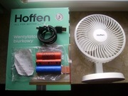 Wiatrak wentylator biurkowy HOFFEN ef-3111-w + 3 x aku 18650 3,7 V 1200 mAh