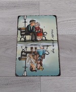 Ozdobna metalowa tabliczka tablica z przesłaniem never give up