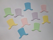 Scrapki kapelusz 10 szt. 37x34 mm mix kolorów pastelowych gramat. 160 g/m2