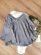 szara bluzka kobieca damska 38M z krótkim rękawem wieczorowa 