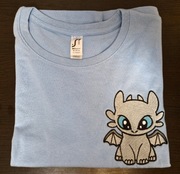 Koszulka damska z haftowanym motywem light fury