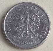 20 GROSZY 2008 - AWERS DATA I LITERY SZPONY USZKODZONE 