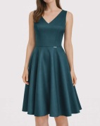 Elegancka sukienka Numoco ciemno turkusowa butelkowa zieleń M 38 koktajlowa