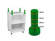 Pionki do poziomowania szafek meblowych zestaw 18 szt 12 20 28 38 mm