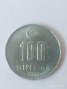 100 bin lira Turcja 2002r