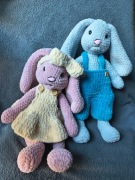 Lili i Pafnucy – ręcznie robione króliczki przytulanki 38 cm | zestaw