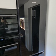 Lodowka SAMSUNG No frost 200.7cm Czarna szyba szklana