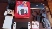 Nintendo Switch OLED biała + karta 512gb + Pad + Futerał