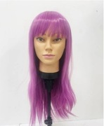 Damska Peruka w kolorze fioletu długa Halloween Karnawał 