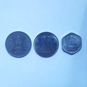 Monety, Indie 1 rupia 2004, 2 rupie 2014, 3 pajsy 1971