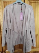 Kurtka , wdzianko, narzutka wiosenna , zamsz, pudrowy róż Plus Size  r. 50