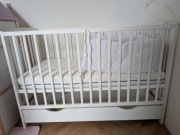 Łóżeczko drewniane plus materac 120x60 Odeo+